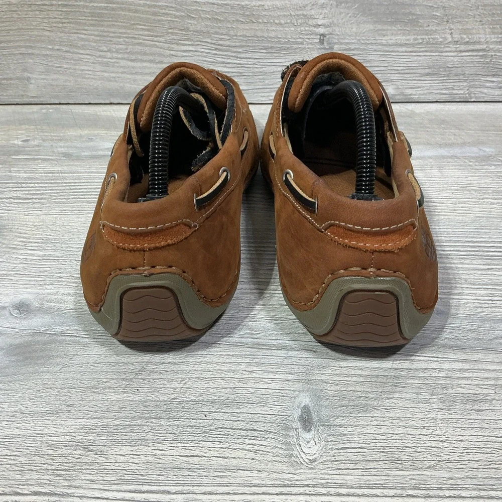 Timberland Annapolis 2 Eye Moc Toe Shoes Men's 9M Brown Leather Boat Shoes 74017